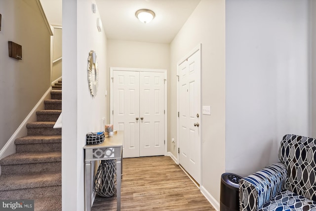 entryway featuring light hardwood / wood-style floors