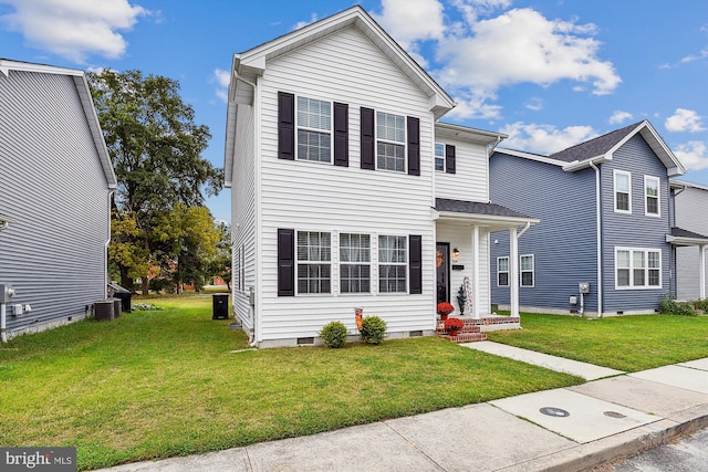 front facade with a front yard