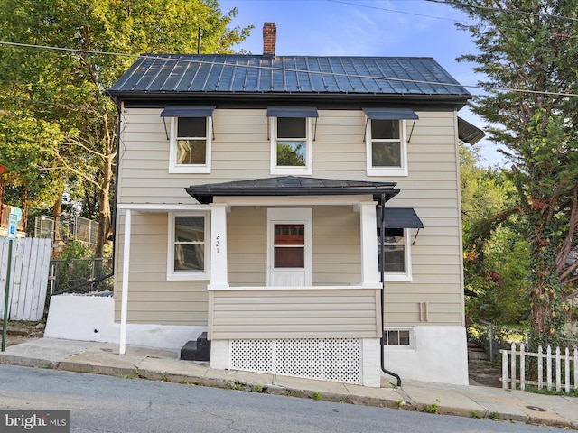 view of front of property with covered porch