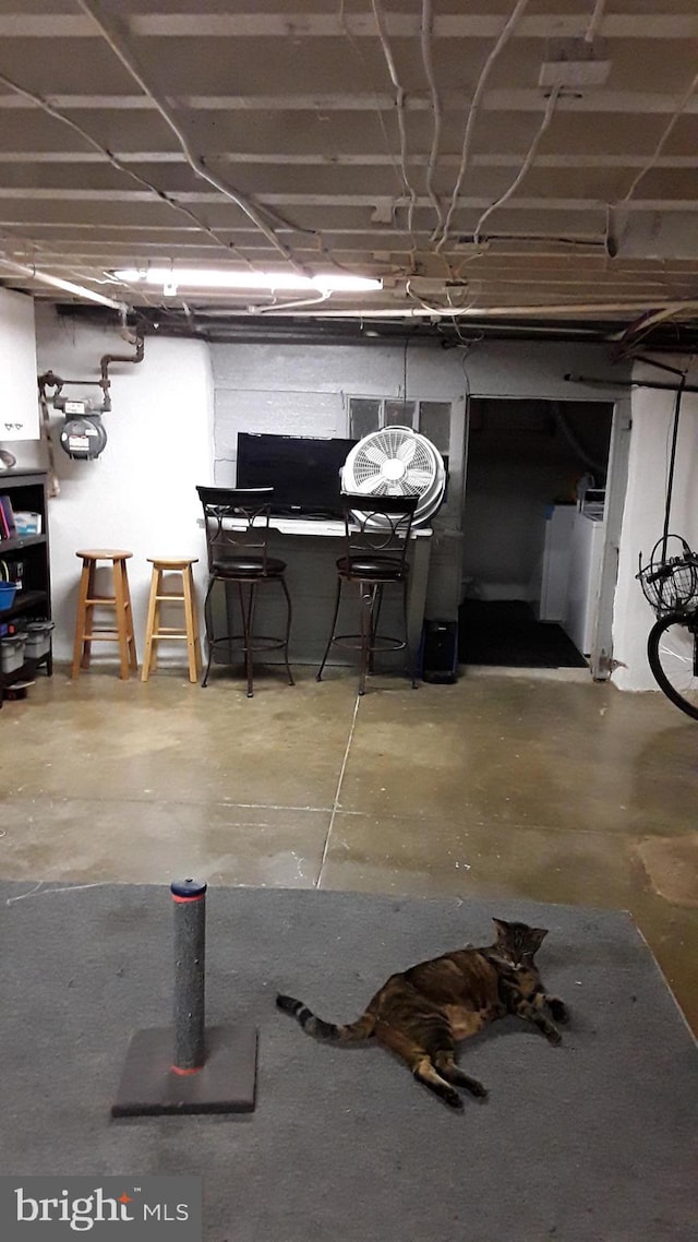 basement featuring washer / dryer