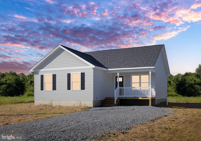 view of front of property featuring a porch