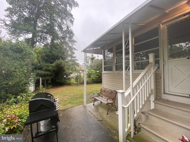 view of patio / terrace with area for grilling