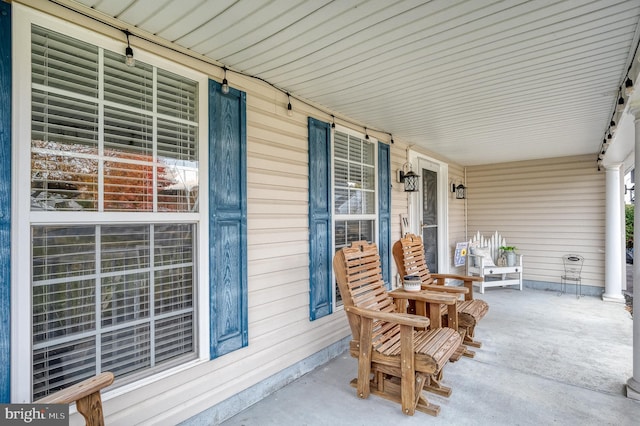 view of patio featuring covered porch