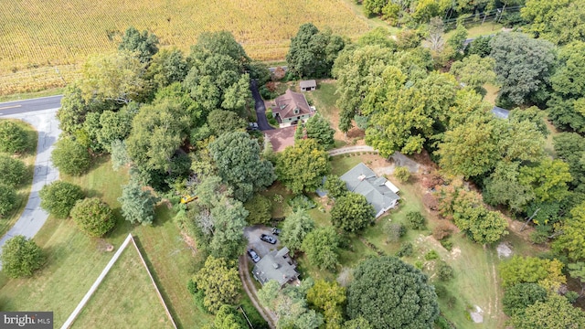 bird's eye view featuring a rural view