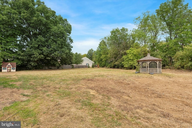 view of yard featuring a gazebo