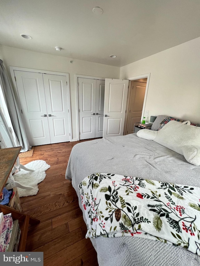 bedroom featuring dark wood-type flooring