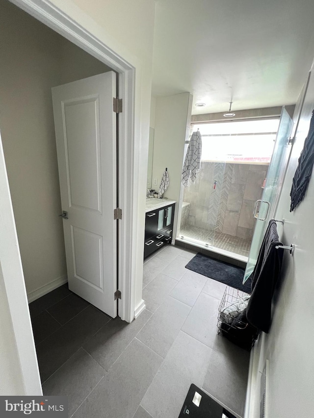 bathroom featuring walk in shower