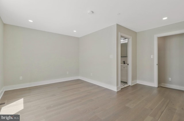 empty room featuring light wood-type flooring