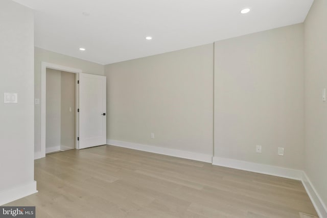 empty room featuring light wood-type flooring