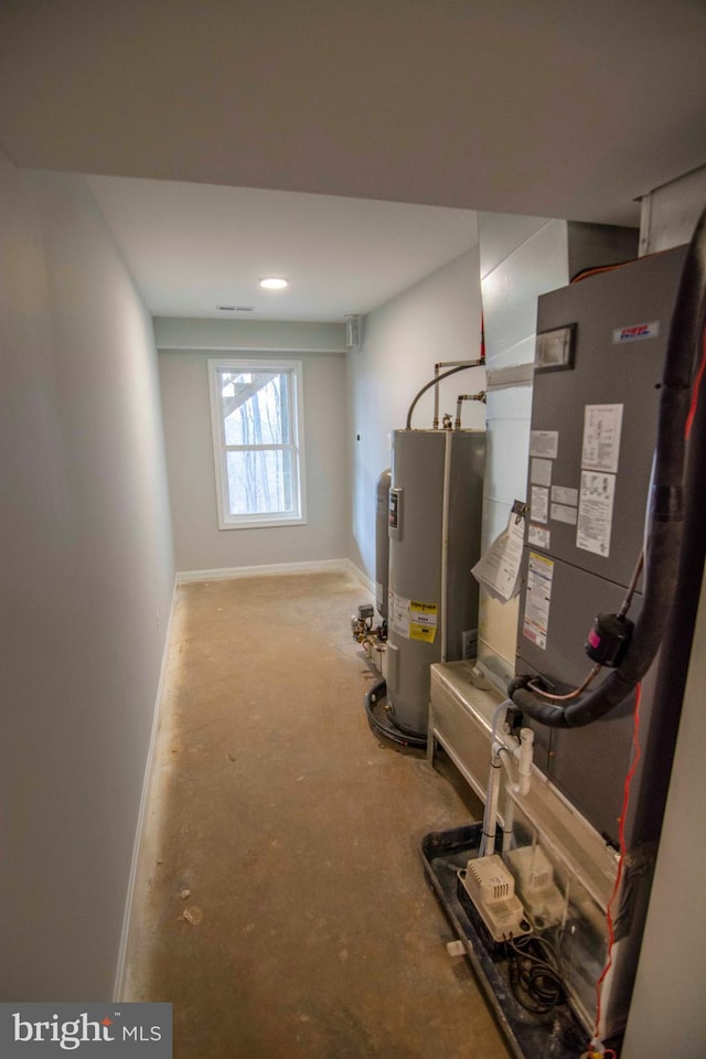 utilities with heating unit and water heater