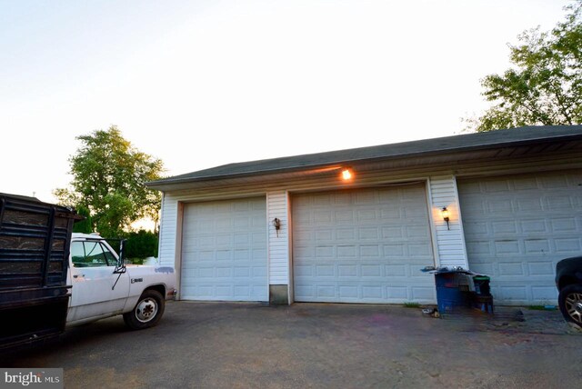 view of garage