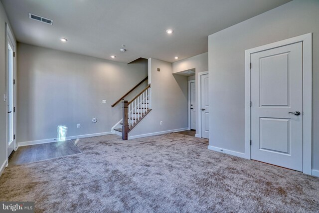 interior space featuring carpet floors