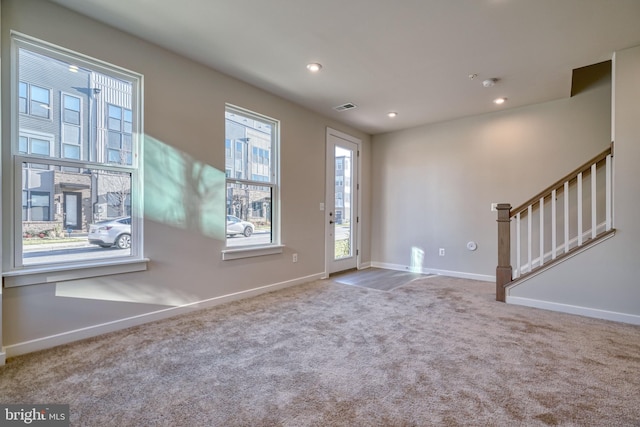 view of carpeted entryway