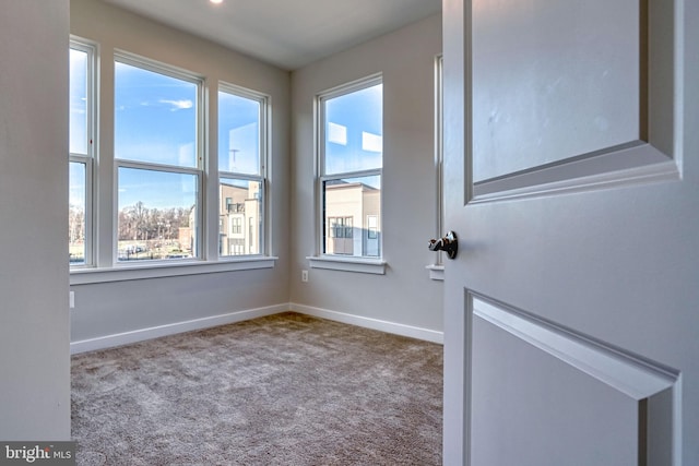 unfurnished room with light carpet and a wealth of natural light