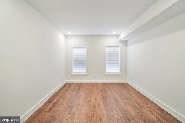 empty room featuring light wood-type flooring