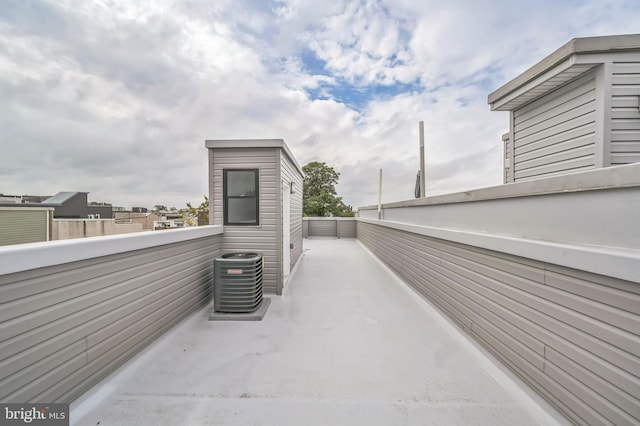 view of patio featuring central AC unit