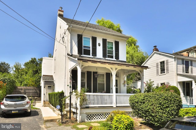 view of front of home with covered porch