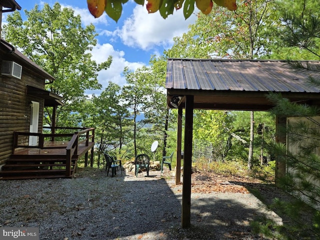 view of yard featuring a deck