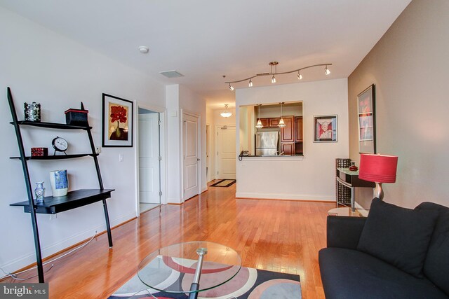 living room featuring light hardwood / wood-style floors