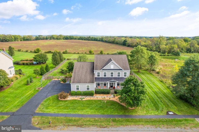 drone / aerial view featuring a rural view