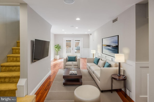 living room featuring hardwood / wood-style floors