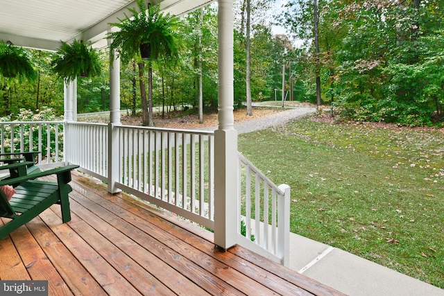 deck with a yard