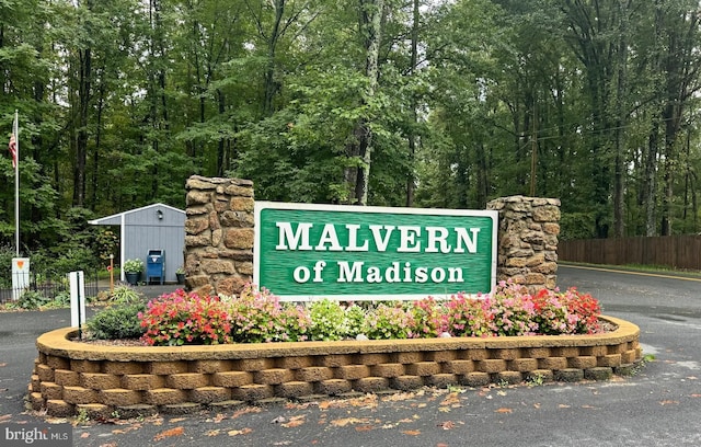 view of community sign