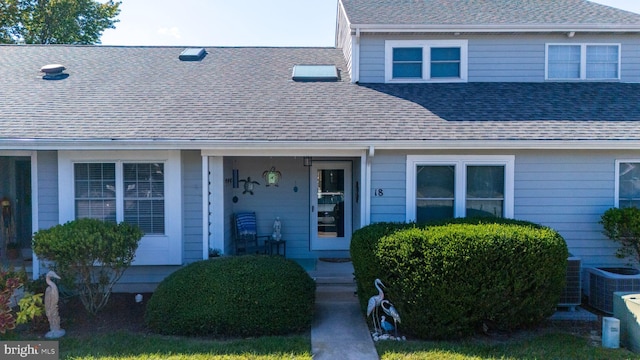 view of front of home with central AC