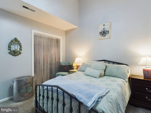 bedroom with carpet floors