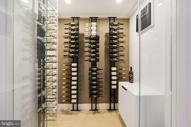 view of wine cellar