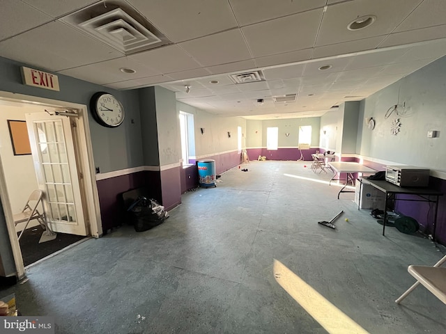 miscellaneous room featuring a paneled ceiling