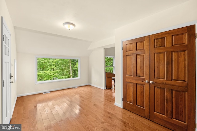 foyer featuring light wood-type flooring