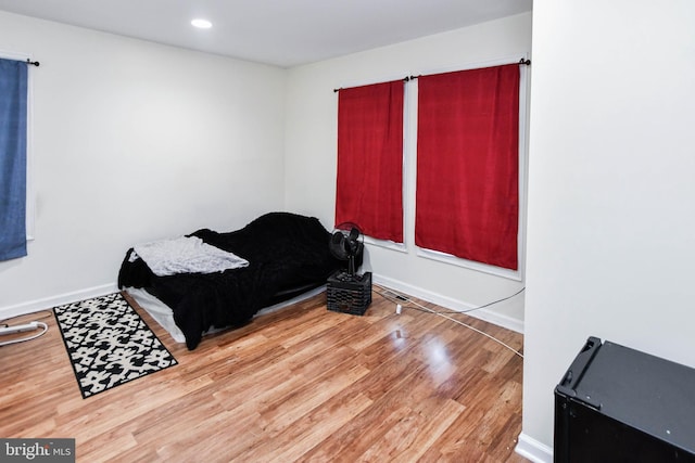 bedroom featuring hardwood / wood-style floors