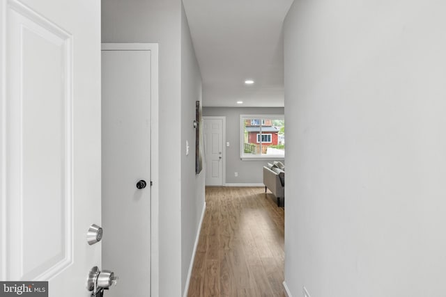 hallway featuring light hardwood / wood-style floors