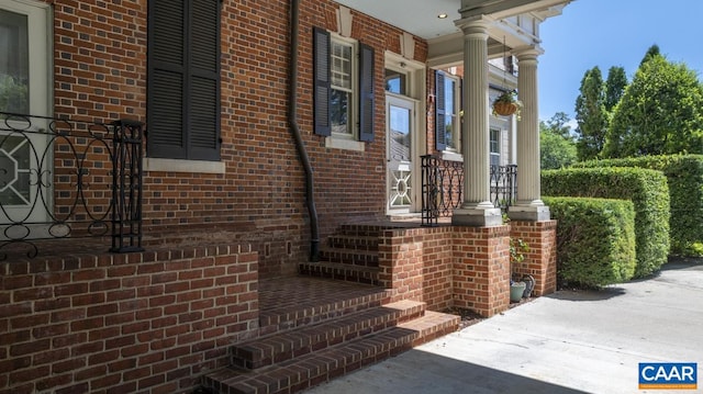 view of home's exterior featuring covered porch