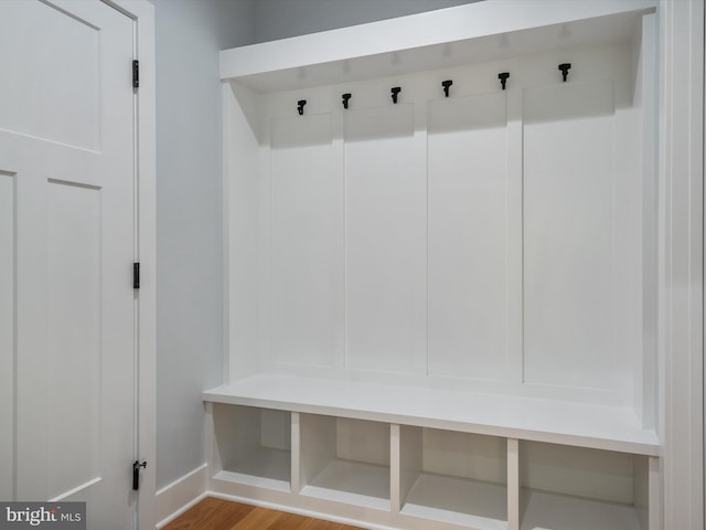 mudroom featuring light hardwood / wood-style flooring