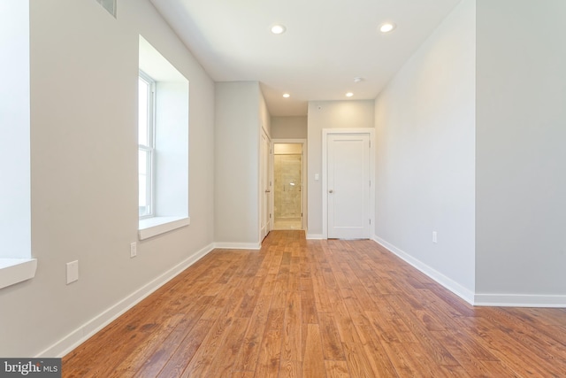 empty room featuring light hardwood / wood-style floors