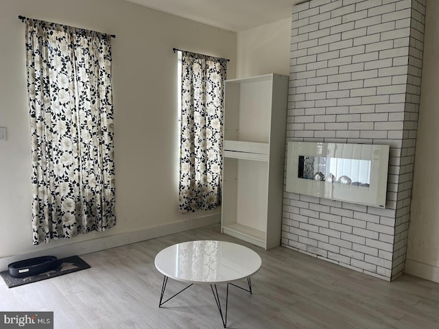 living room with wood-type flooring