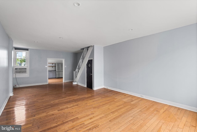 unfurnished living room featuring hardwood / wood-style floors