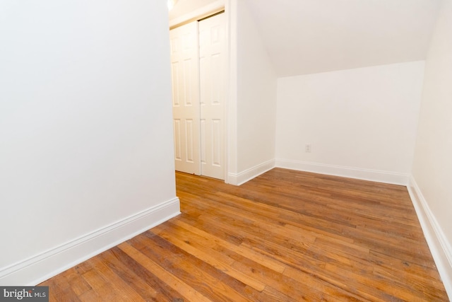 additional living space featuring hardwood / wood-style flooring