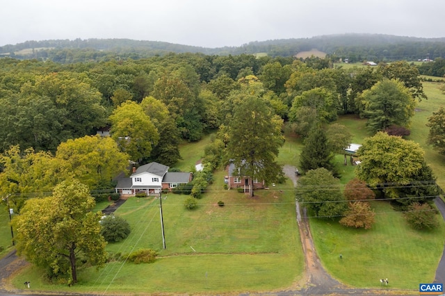 aerial view with a rural view