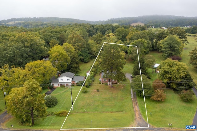 bird's eye view with a rural view