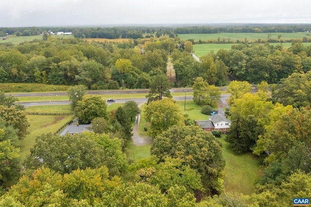 drone / aerial view with a rural view