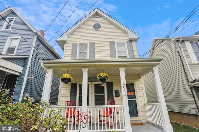 view of front of property with a porch