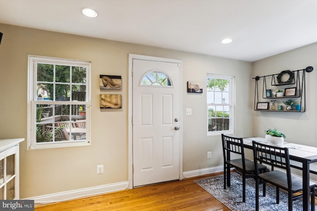 entryway featuring hardwood / wood-style floors