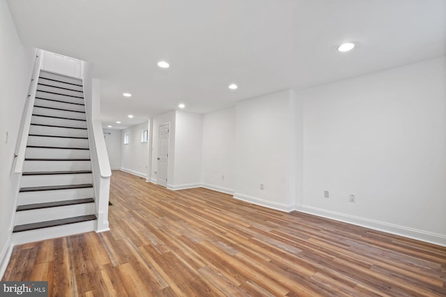 unfurnished living room featuring light hardwood / wood-style floors