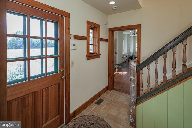 foyer entrance featuring light hardwood / wood-style flooring