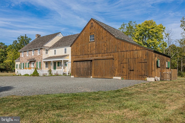 exterior space with a front lawn