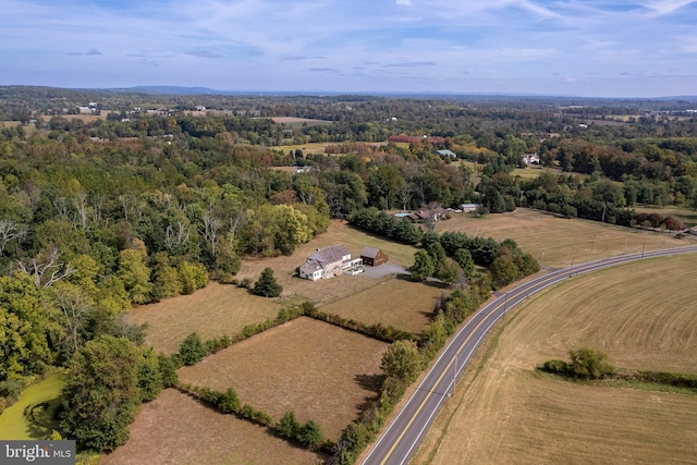 bird's eye view with a rural view