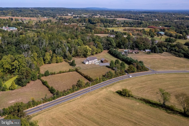 drone / aerial view with a rural view